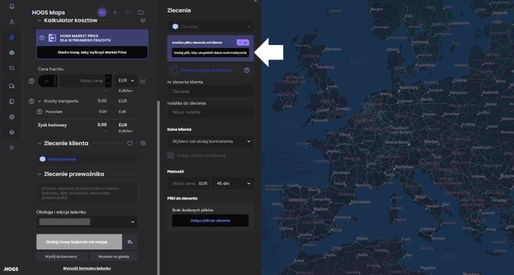 dodaj zlecenie - AI w trakcie realizacji transportu