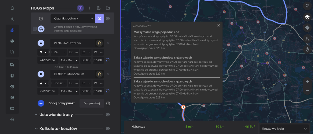 planowanie tras w Niemczech i całej Europie