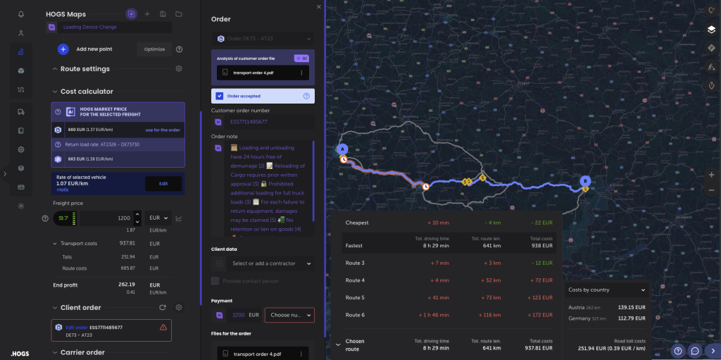 Use AI for route optimization