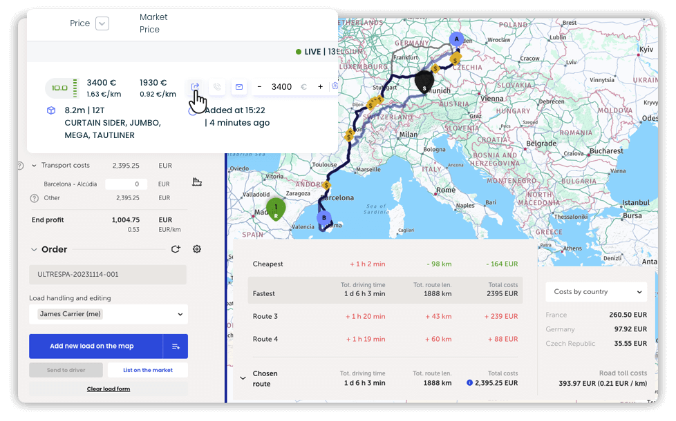 Toll fee calculator and TMS – integration