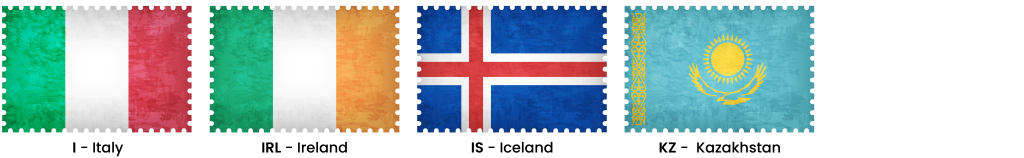 Country codes in the digital tachograph - letters I & K