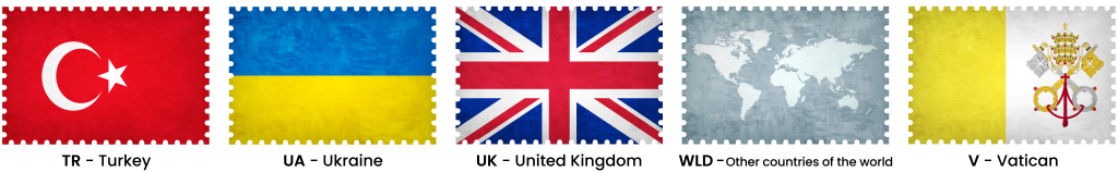 Country codes in the digital tachograph - letters T, U, W & V