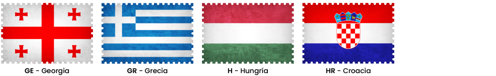 códigos de países en el tacógrafo digital - códigos con letras G y H
