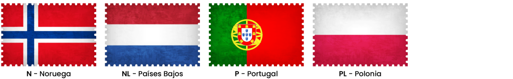 códigos de países en el tacógrafo digital - códigos con letras N y P
