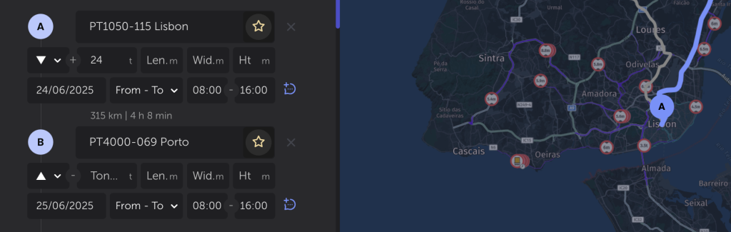 planowanie trasy z HOGS MAPS