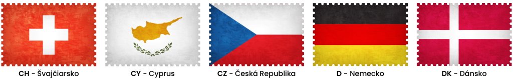 kódy krajov na digitálnom tachografe – kódy písmenami C a D
