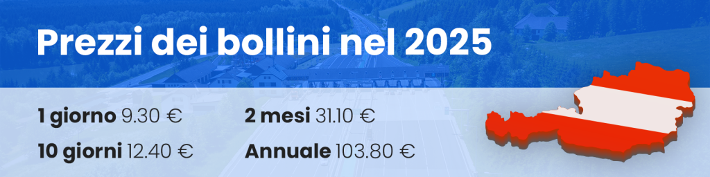 Prezzi delle vignette in Austria nel 2025
